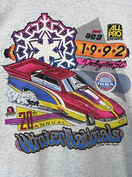 VTG Shirt Drag Racing IHRA SS Hot Rod Darlington Winternationals 90s Size XL - Picture 2 of 9